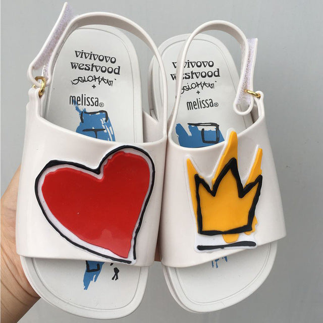 Crown and Heart Mini Sandals, Summer Rain Shoes