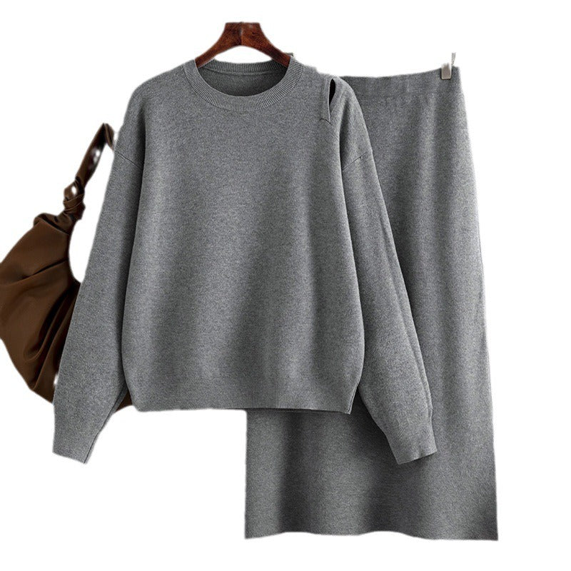 Knit Sweater & Skirt Casual Set