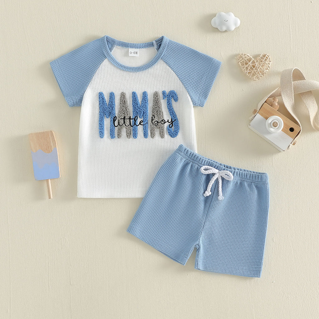 Boys' Waffle Knit Two-Piece Summer Set