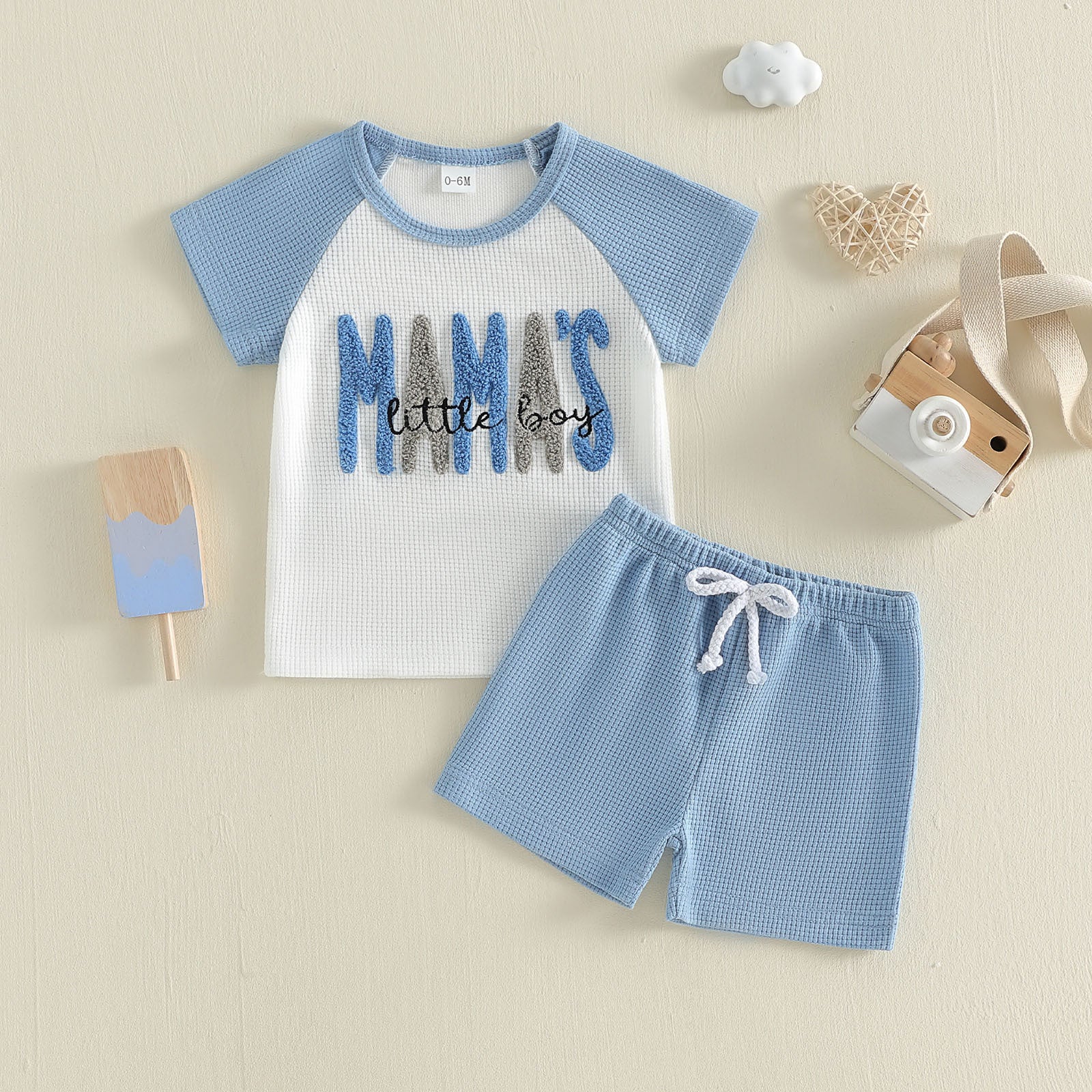 Boys' Waffle Knit Two-Piece Summer Set