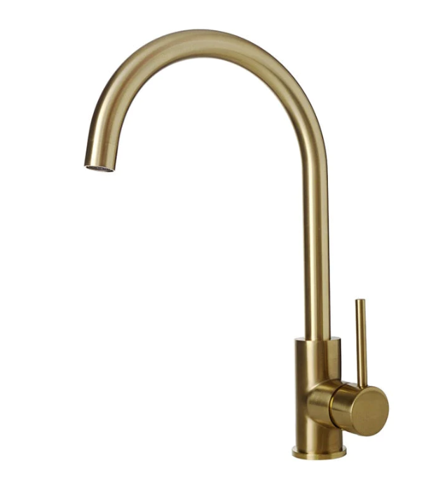Stainless Steel Brushed Gold Kitchen Faucet — Hot & Cold Mixer for Kitchen & Basin