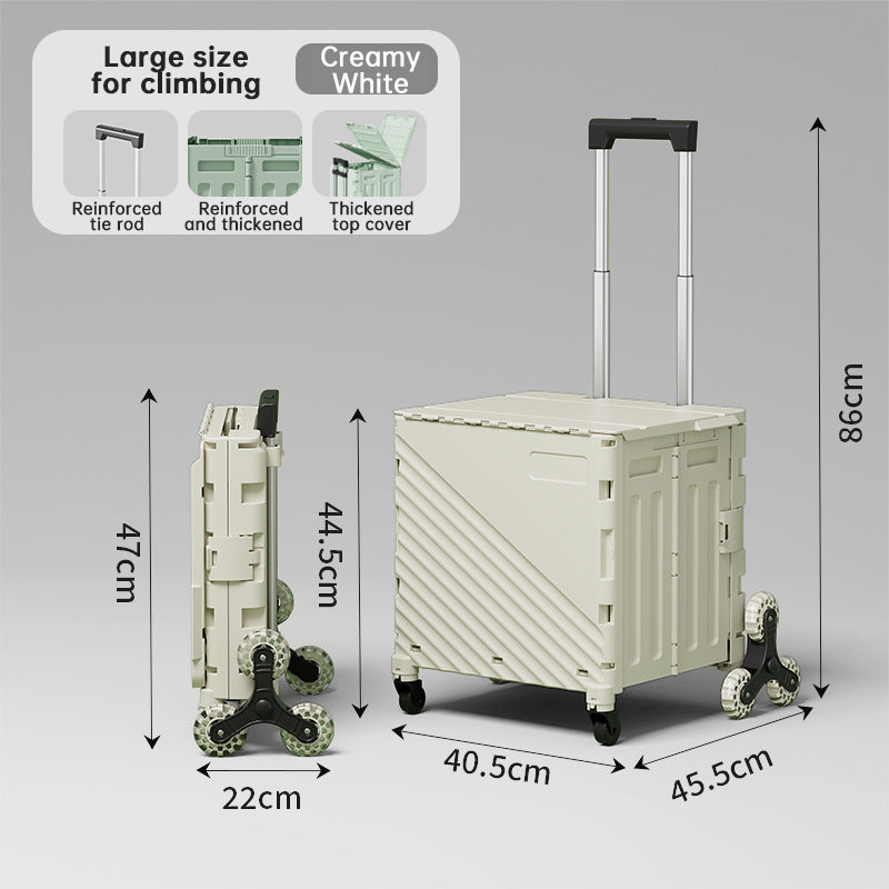 Folding Utility Cart with Lid | Rolling Storage Wagon for Shopping, Travel & Outdoors