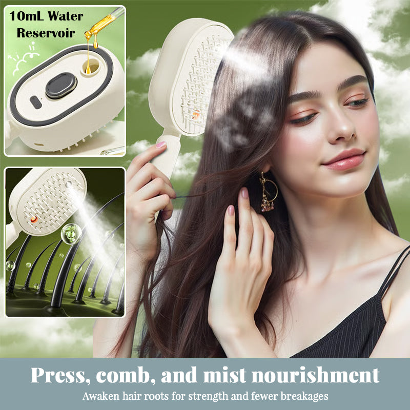 Electric Steam Hair Brush | Ionic Mist Straightening Comb | Less Breakage, Smooth Shiny Hair