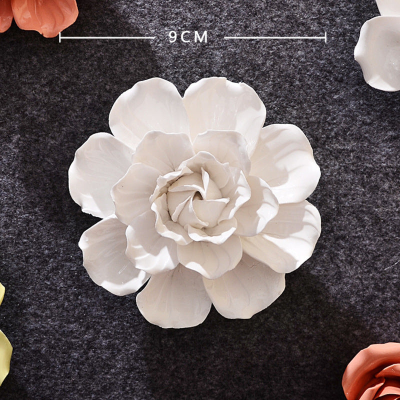 Hand-Painted 3D Ceramic Wall Flowers - alternate view