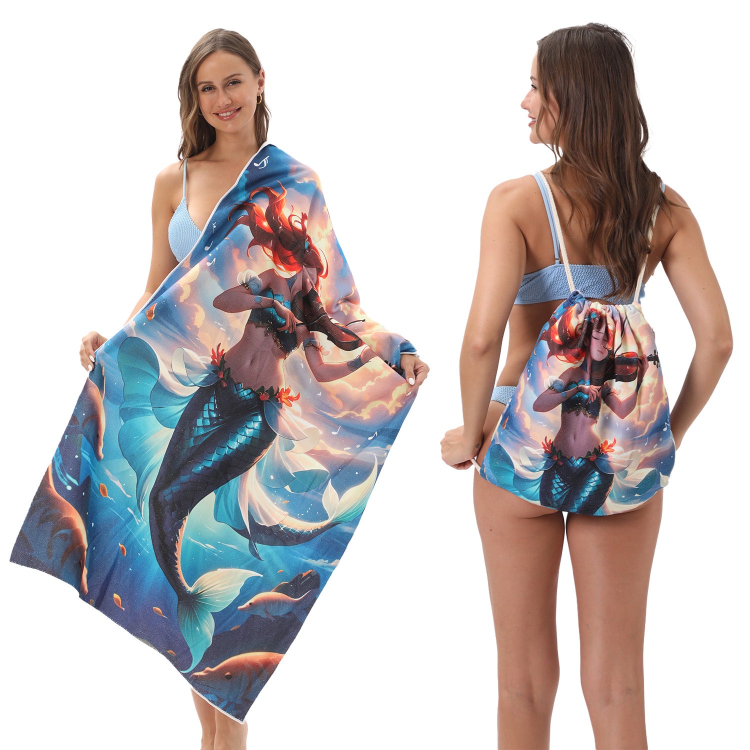 Foldable Two-in-One Beach & Bath Towel