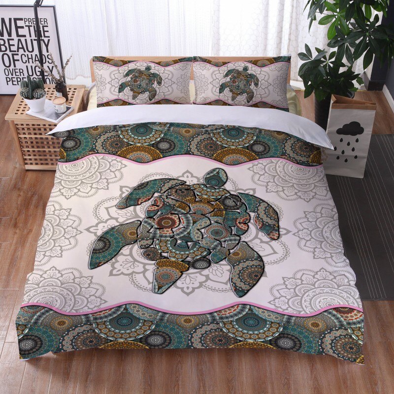Bohemian Mandala Feather Duvet Cover Set