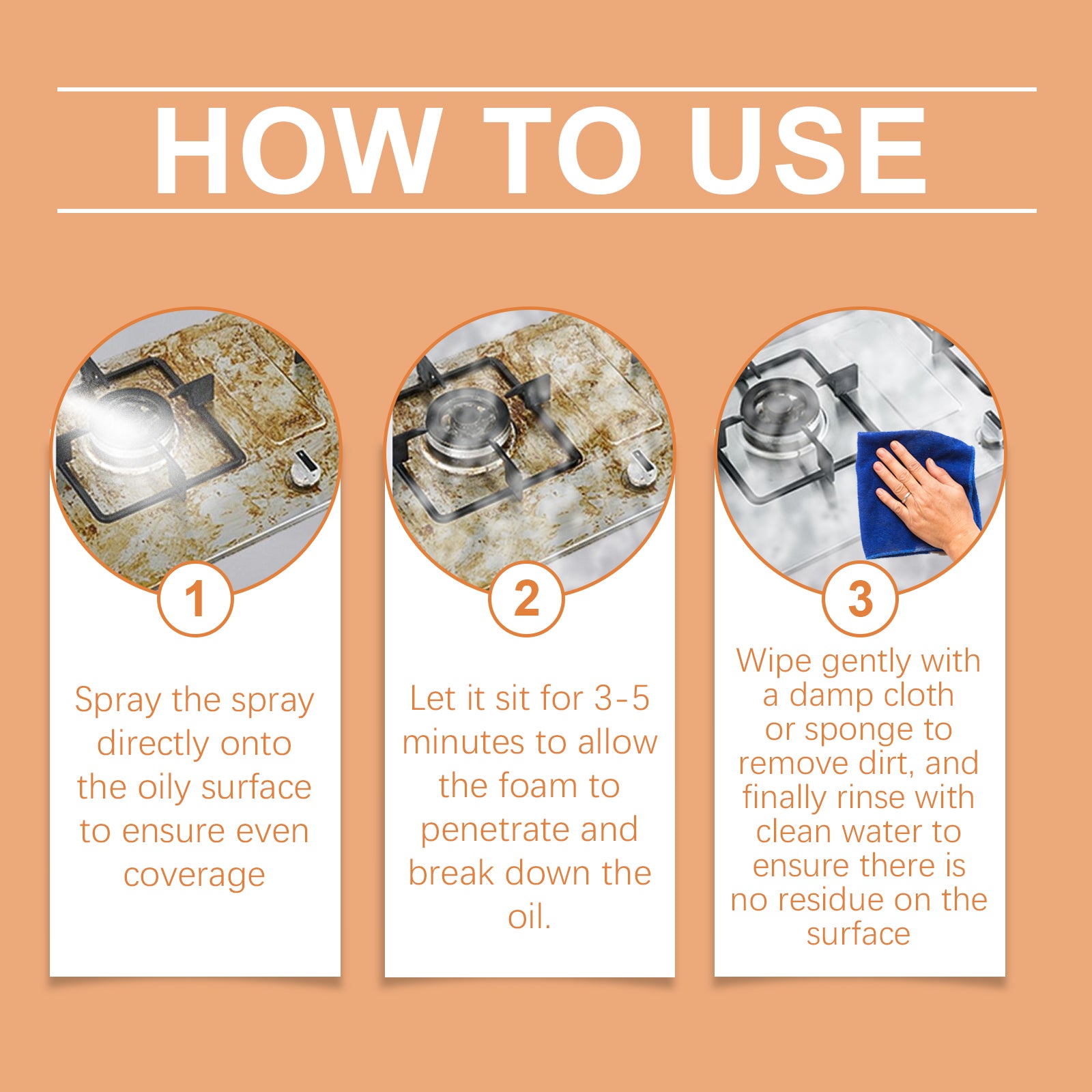 Heavy-Duty Kitchen Oil Foam Cleaner