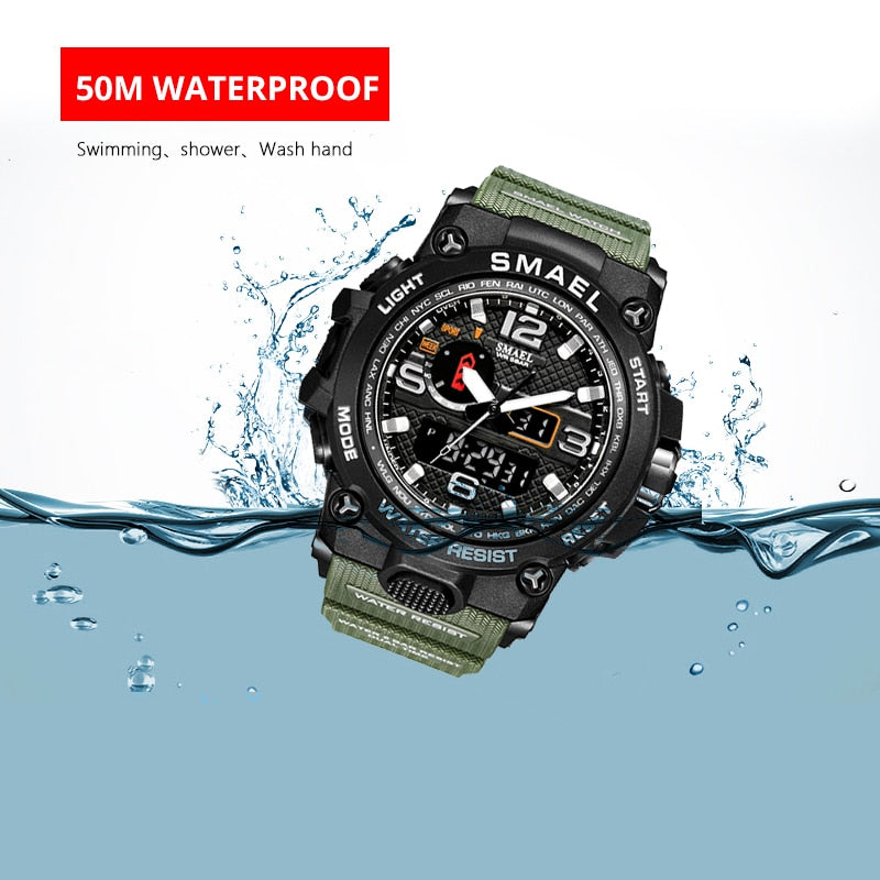 Men's Military Sport Watch, 50M Waterproof