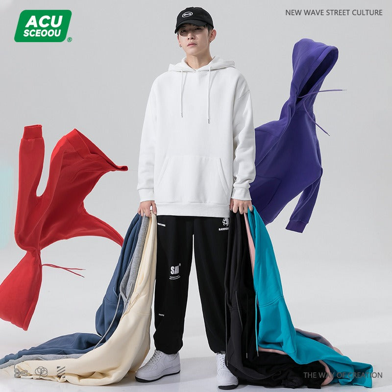 Men's Solid Color Pullover Hoodie - alternate view