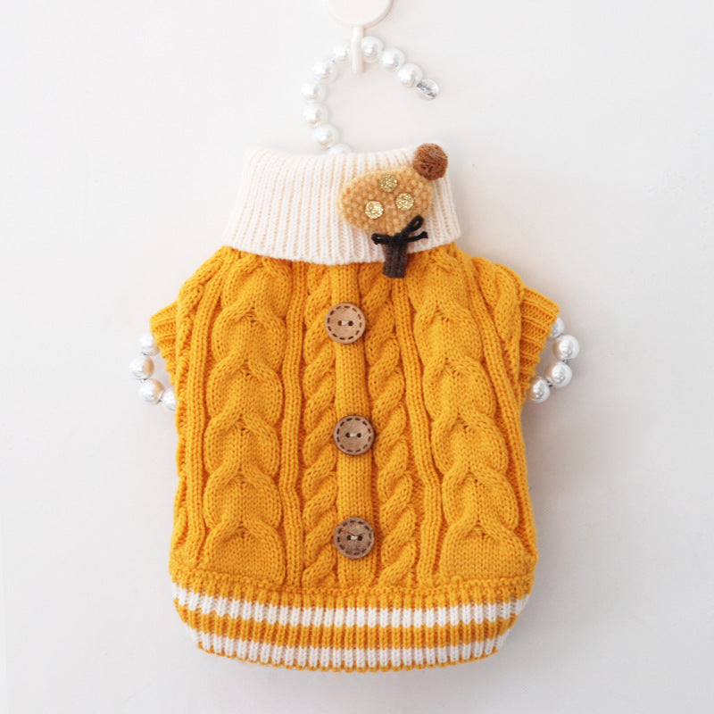 Pet Button Sweater, Autumn & Winter - detail view