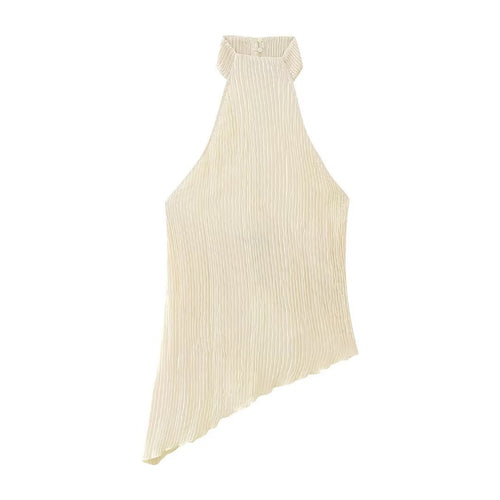 Asymmetric Halter Top & Ruched Pants Set - alternate view