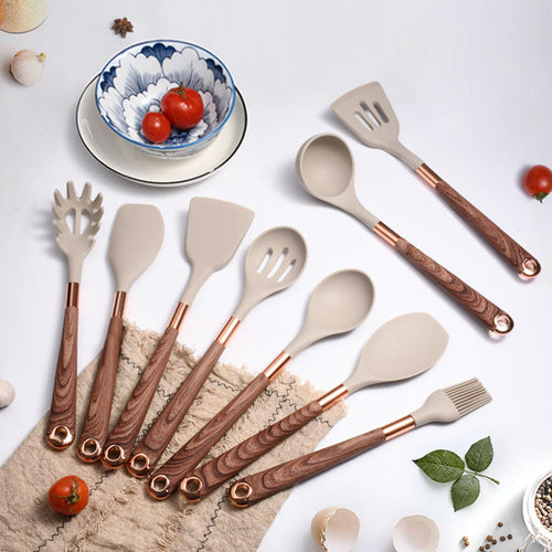 10-Piece Wooden Handle Kitchen Utensil Set - alternate view