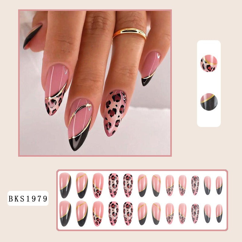 Almond Press-On Nail Art Set