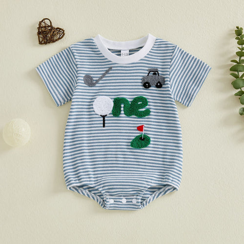 Baby Striped Embroidered Romper