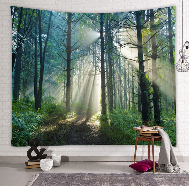 Natural Forest Print Wall Tapestry - alternate view