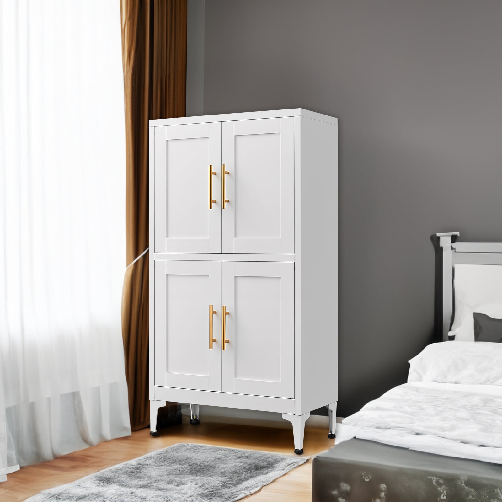 White Metal Kitchen Pantry Cabinet