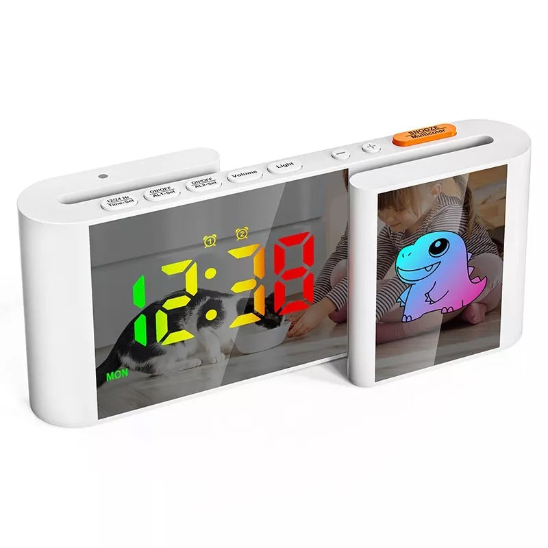 S-Shaped RGB Dual-Screen Alarm Clock