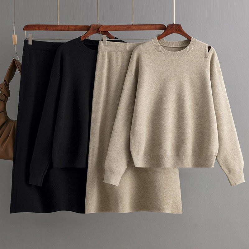 Knit Sweater & Skirt Casual Set