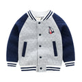 Boys' Navy Sleeve Baseball Jacket | Casual Open-Front Outerwear