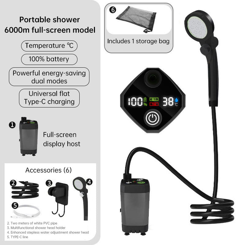 Portable Rechargeable Outdoor Shower Kit