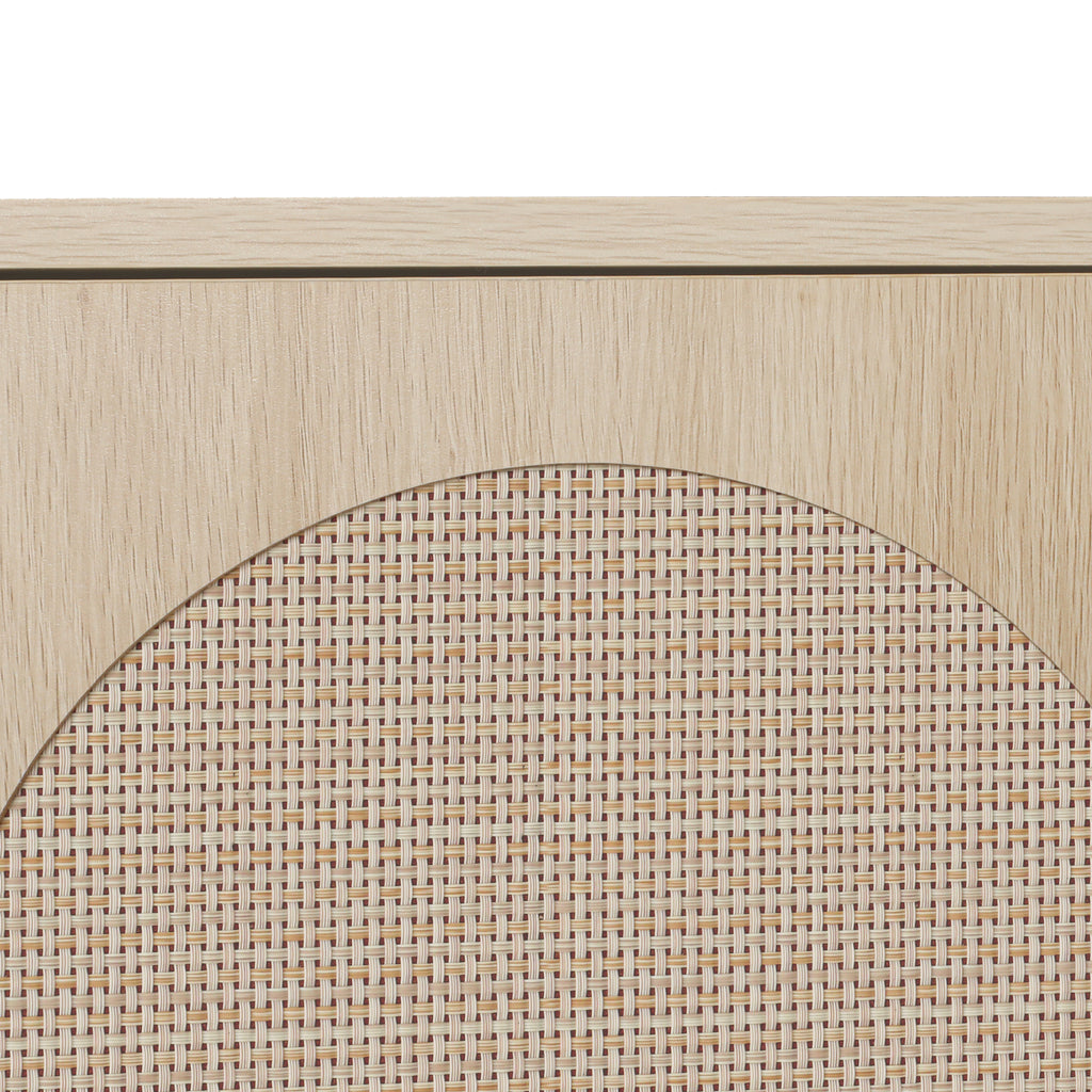 Rattan Door Freestanding Corner Cabinet - detail view