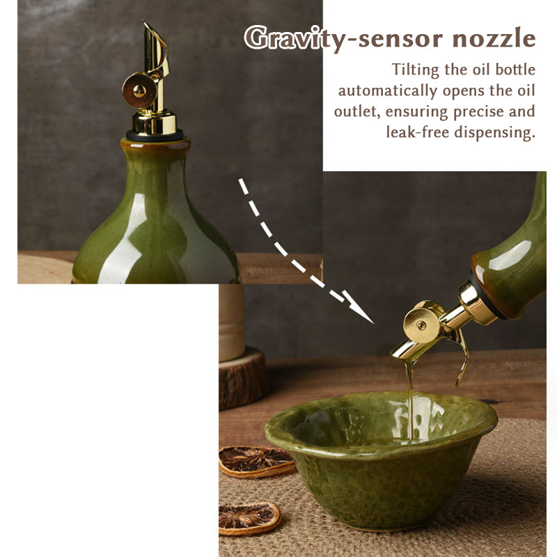 Retro Ceramic Olive Oil Bottle