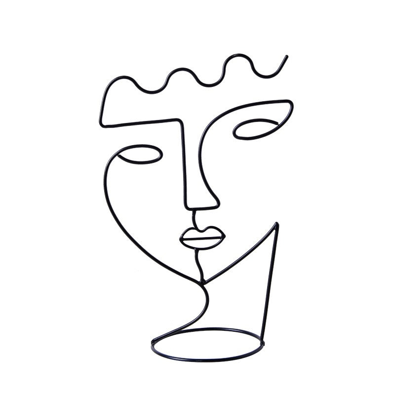 Abstract Iron Portrait Jewelry Stand