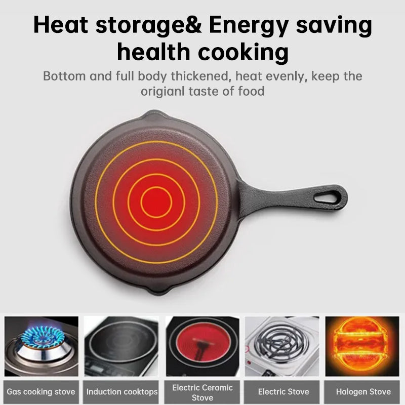 4-Piece Cast Iron Skillet Set - detail view