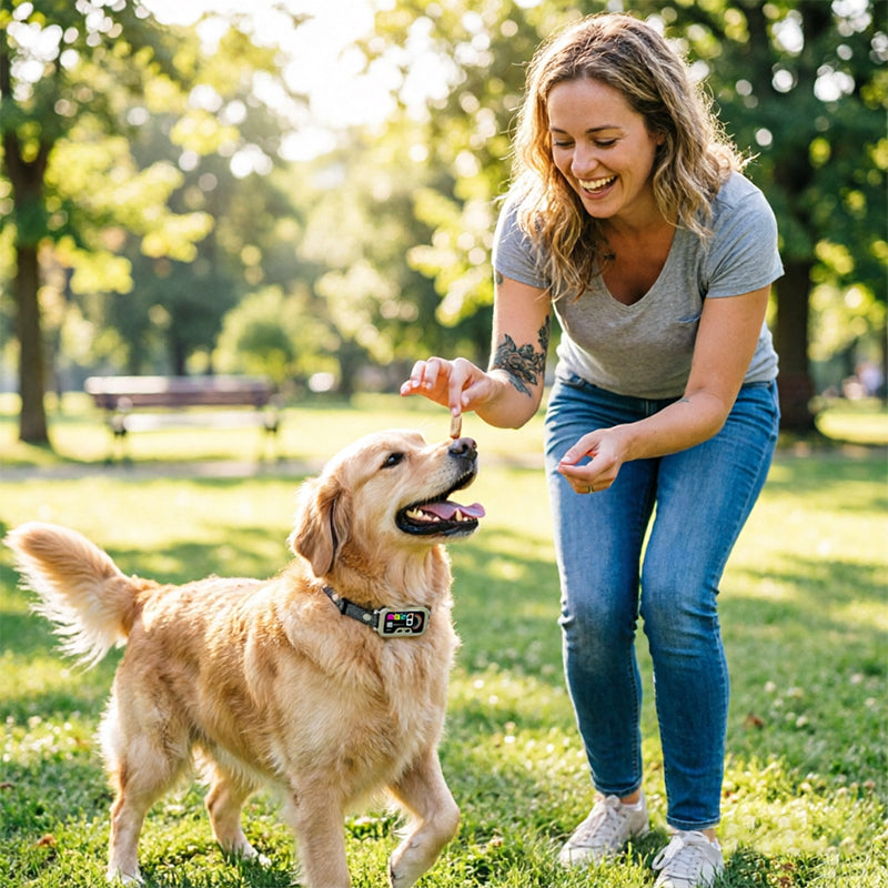 Smart Dog Bark Control Collar | Color Screen, 8-Level Sensitivity, IP67 Waterproof