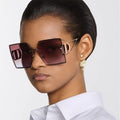 Oversized Rimless Diamond-Cut Sunglasses