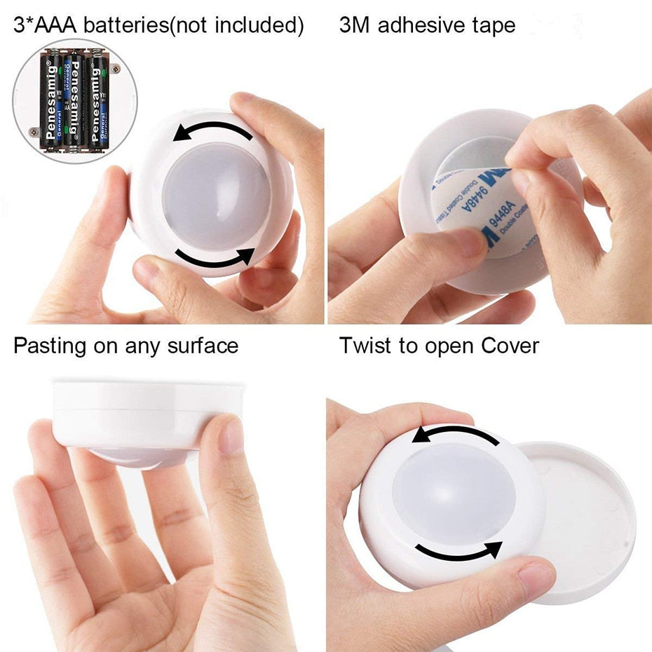 Wireless RGB Touch-Sensor Puck Lights - alternate view
