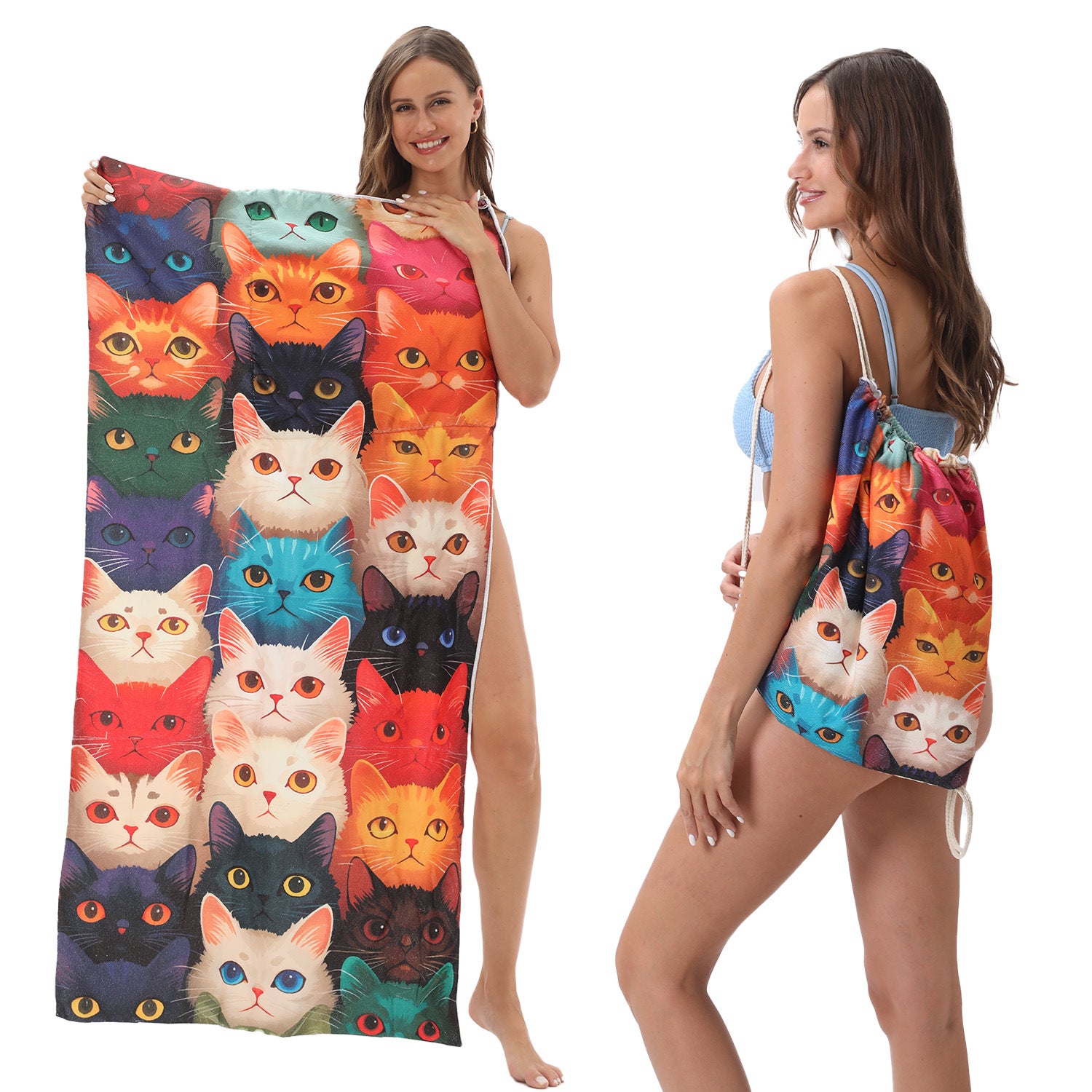 Foldable Two-in-One Beach & Bath Towel