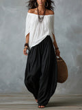 One-Shoulder Top & Wide-Leg Pants Set