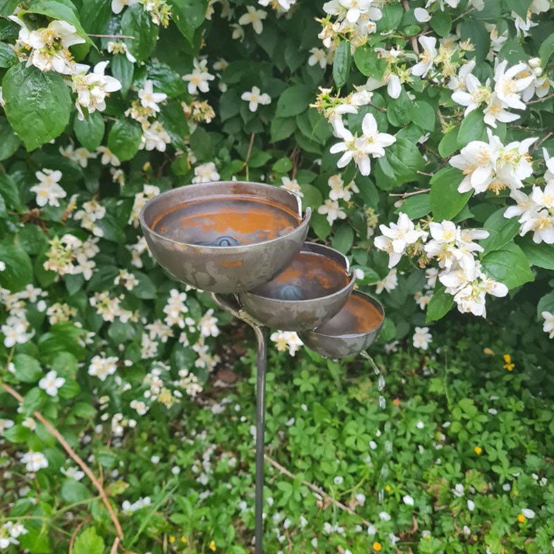 Vintage Iron Bird Bath, Garden Stake