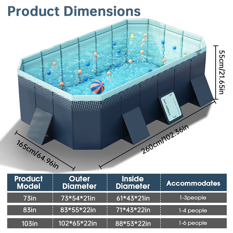Foldable Rectangular Family Swimming Pool