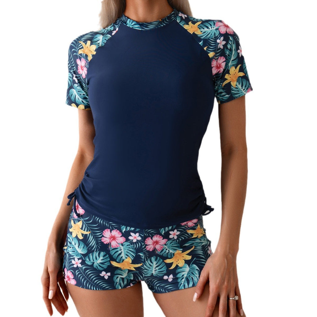 High-Waist Short-Sleeve Surfing Suit