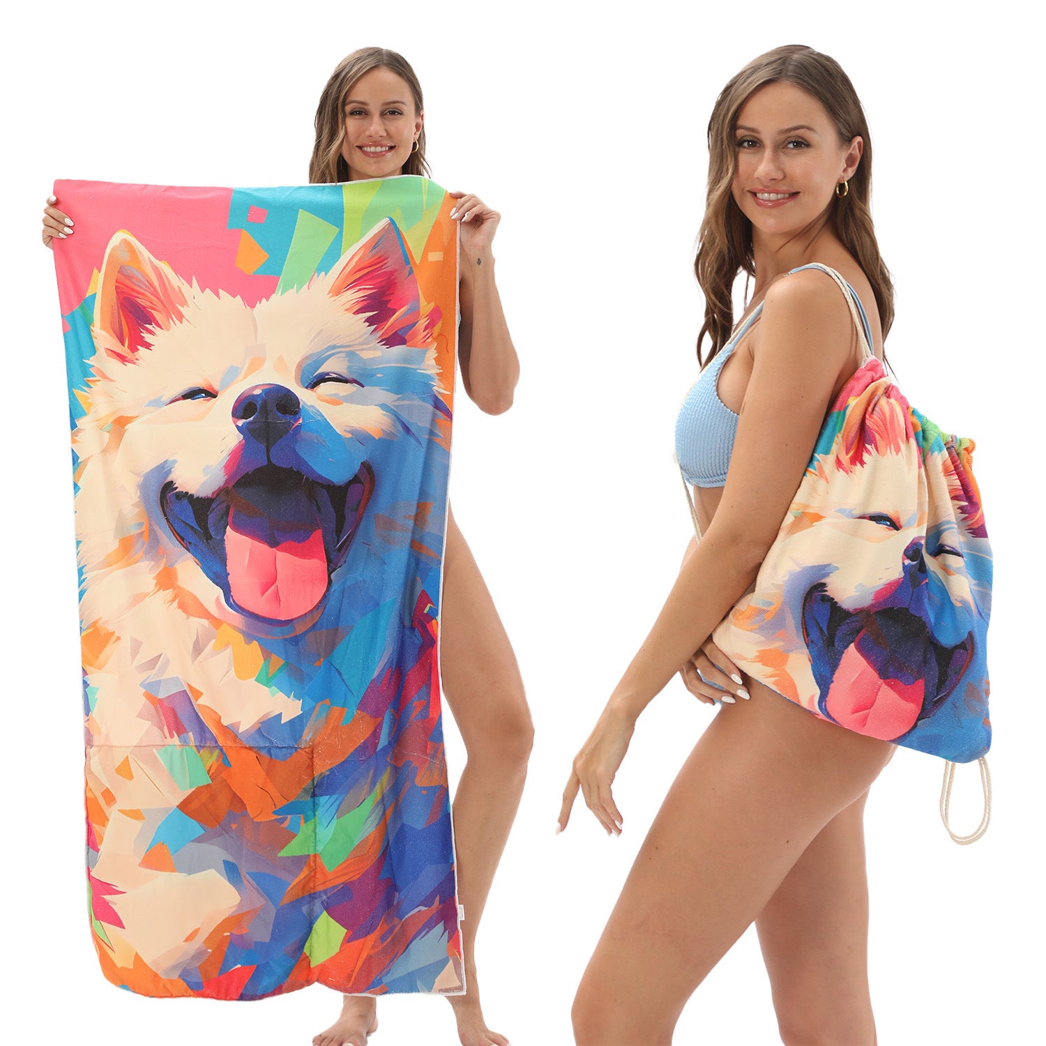 Foldable Two-in-One Beach & Bath Towel