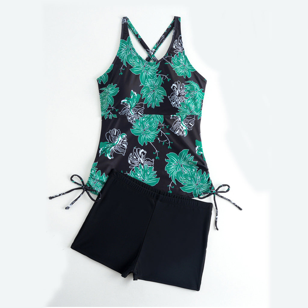 Printed High-Waist Tankini Bottoms - alternate view
