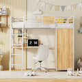 Twin Loft Bed with Desk & Wardrobe (White)