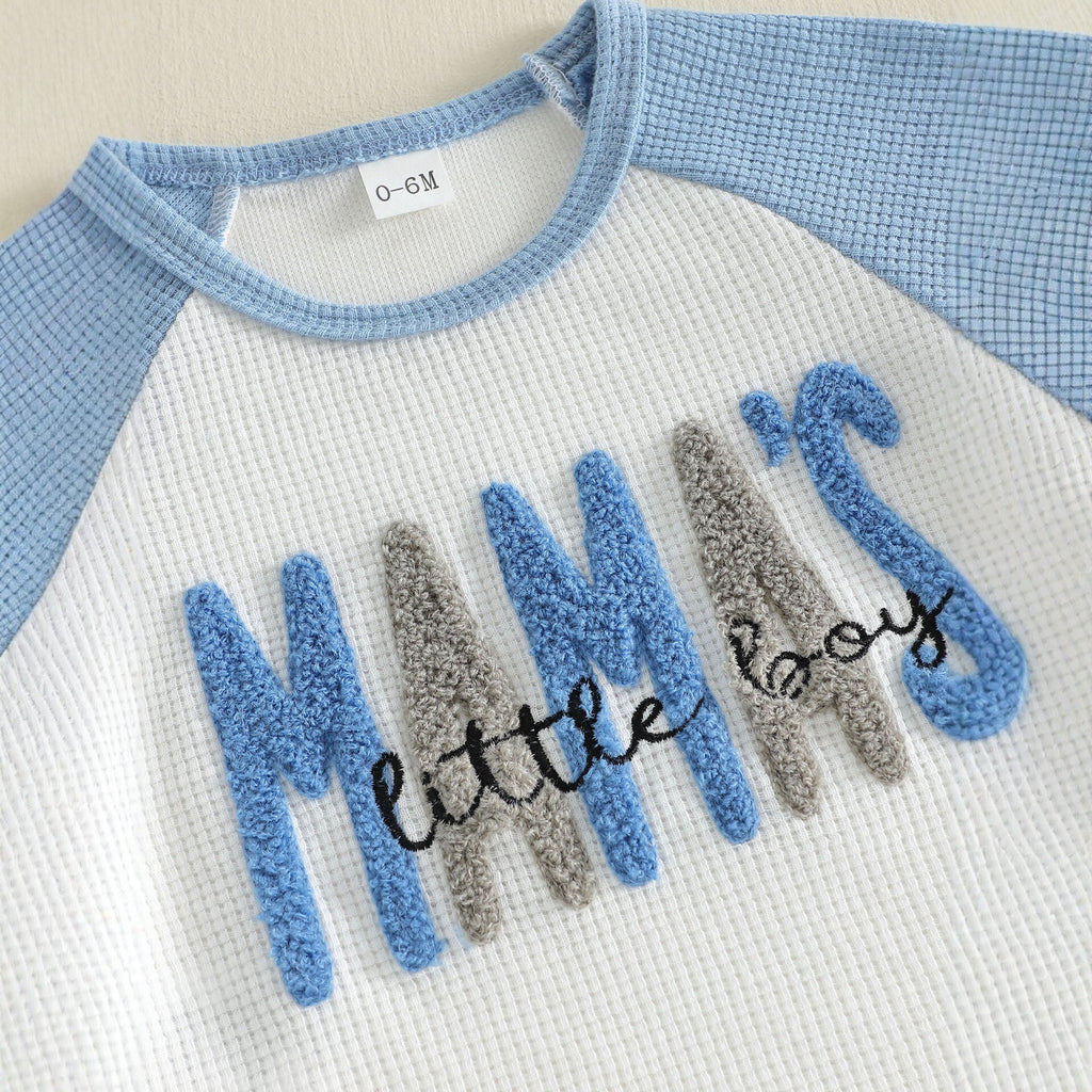 Boys' Waffle Knit Two-Piece Summer Set - detail view