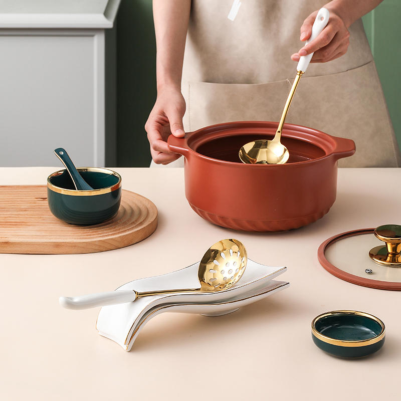 Ceramic-Handle Kitchen Utensil Set