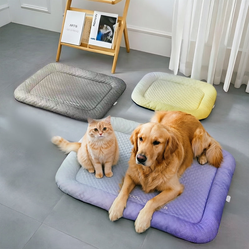 Summer Cooling Pet Pad | Breathable Cold-Silk Ice Mat | Gradient Colors | S/M/L