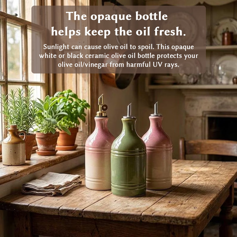 Retro Ceramic Olive Oil Bottle