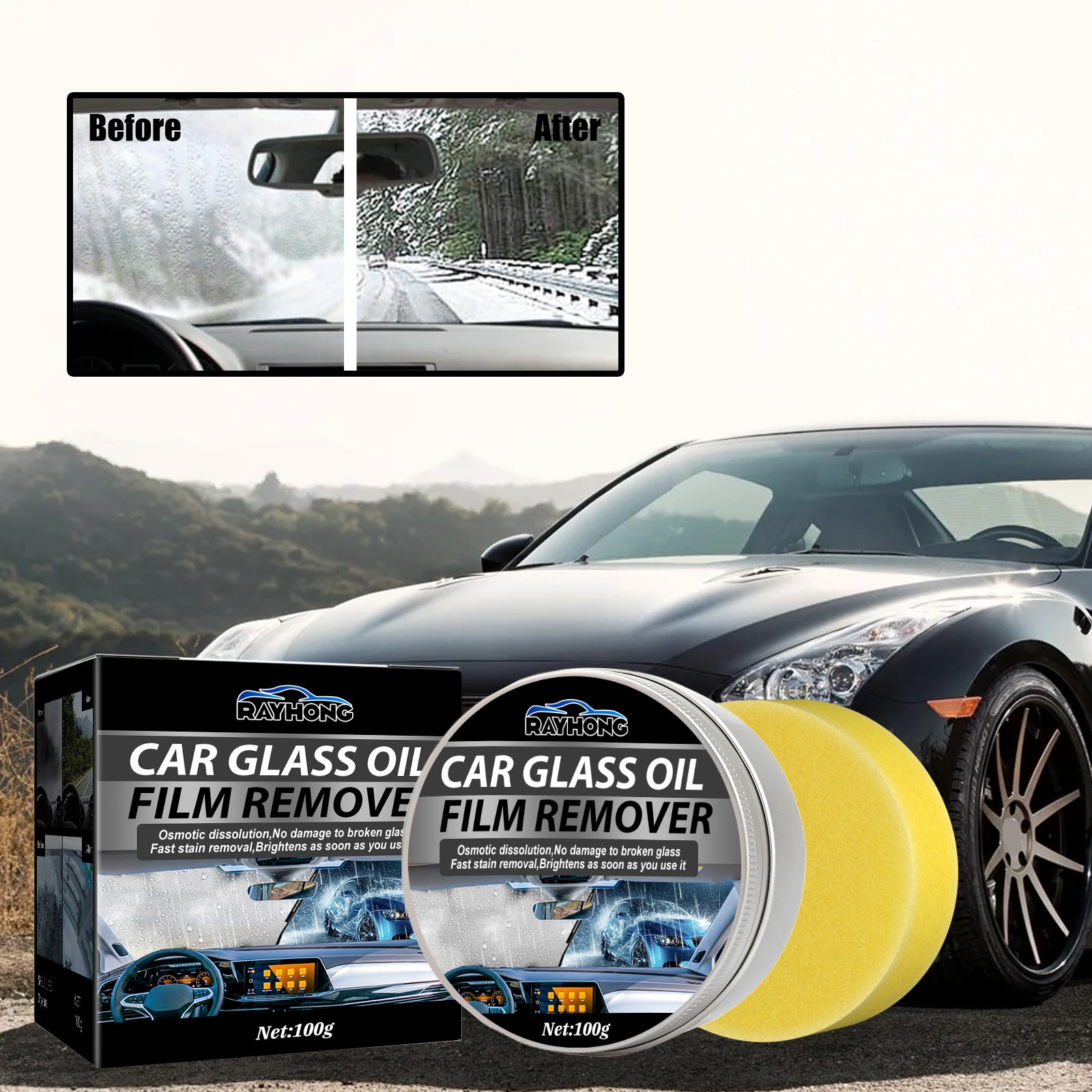 Car Glass Oil Film Remover Paste - detail view