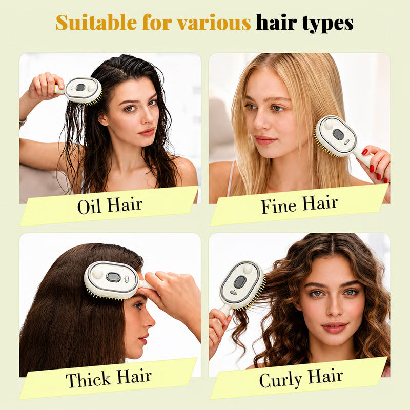 Electric Steam Hair Brush | Ionic Mist Straightening Comb | Less Breakage, Smooth Shiny Hair