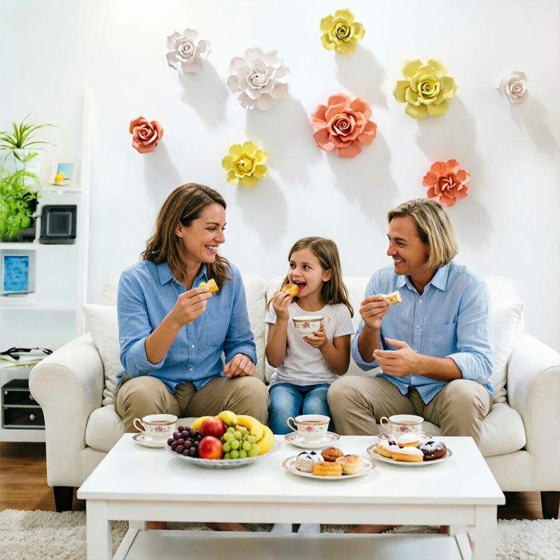 Hand-Painted 3D Ceramic Wall Flowers