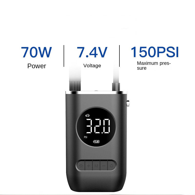 Portable Wireless Car Tire Inflator Pump - detail view