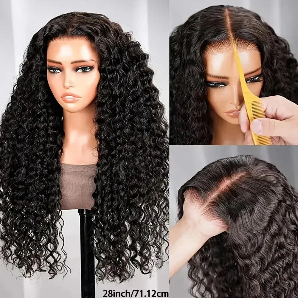 Glueless Deep Curly Wave Wig, 250% Density - detail view