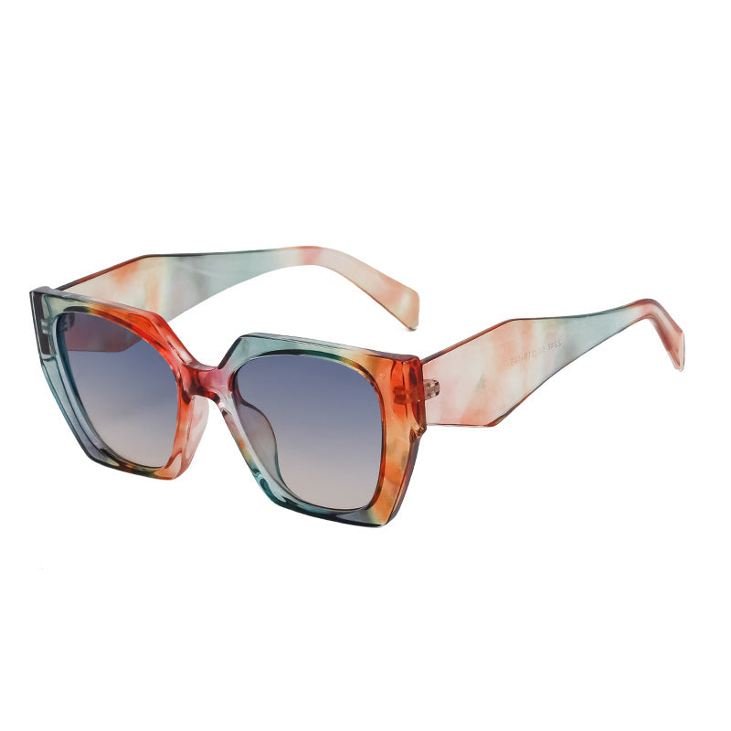 Wide-Temple Cat-Eye Sunglasses