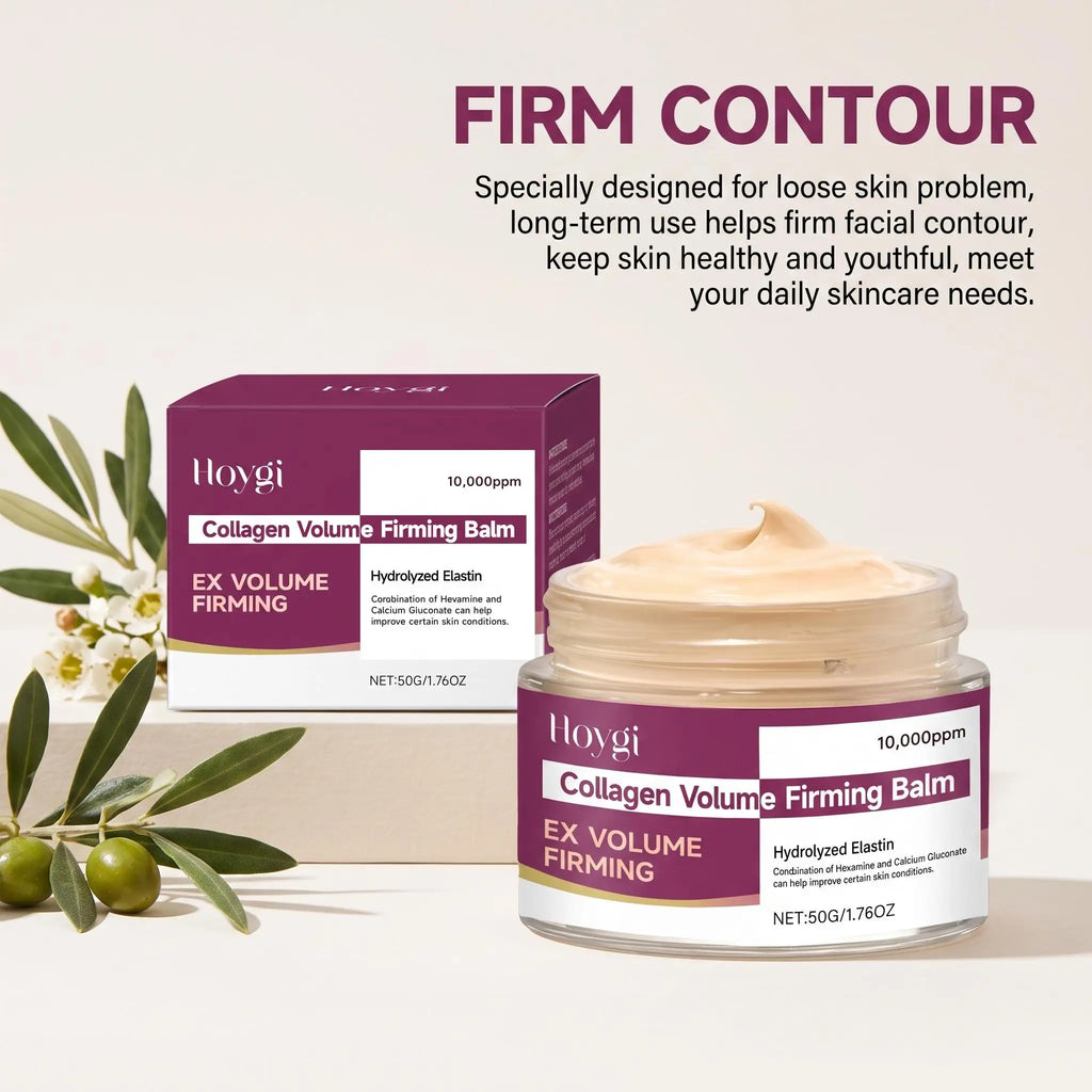 Hoygi Calcium Collagen Firming Face Cream Skin Tightening Deep Moisturizing Smooth Texture Soften Skin Reduce Fine Lines Brighten Complexion Anti Aging Facial Balm